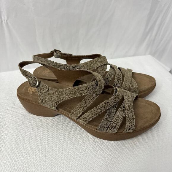 Dansko Brown Leather Strappy Ankle Strap Sandals Women's 11 - Picture 1 of 11